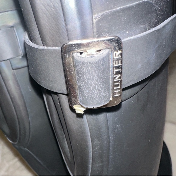 Hunter Matte Black Original Tall Rubber Welly Rain Boots Size 5 - Picture 7 of 10